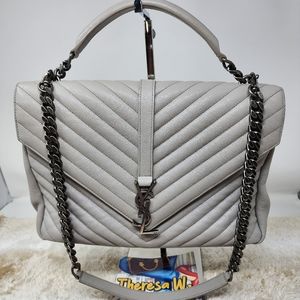 YSL - Saint Laurent Grey College crossbody bag